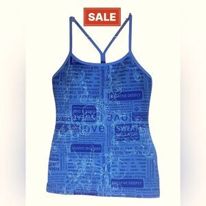 Lululemon power Y manifesto blue tanktop with built in bra with pads